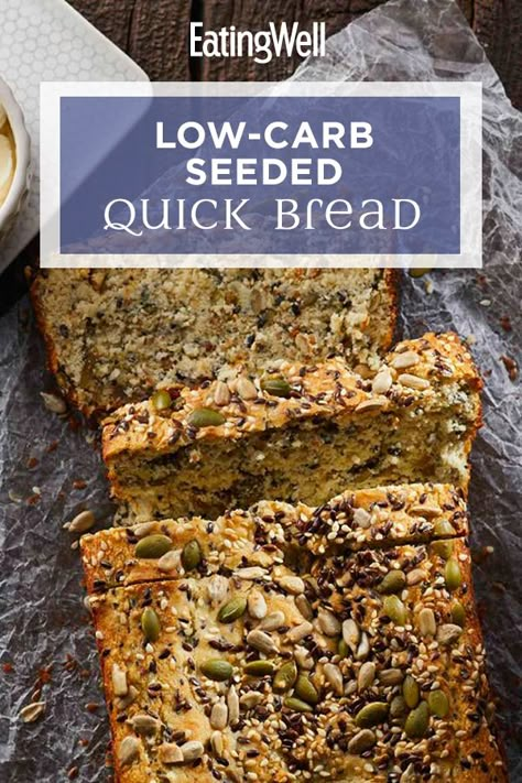 Low Glycemic Bread, Seeded Bread, Seeded Bread Recipes, Lowest Carb Bread Recipe, Finding Strength, Low Carb Baking, Low Carb Bread, Diet Help, Low Carb Breakfast