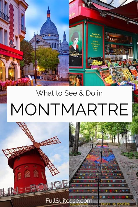 Montmartre, Paris: 22 Best Things to Do & Places to See (+ Map) Monte Marte Paris, Montmartre Paris Photo Ideas, Mont Marte Paris, Montemare Paris, Paris Carrousel, Monmatre Paris, Montpelier France, Paris In March, Paris Trip Planning