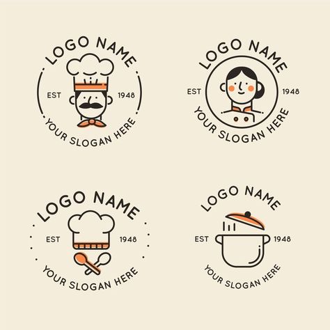 Kitchen Logo Design Ideas, Logo Food Design, Food Logo Design Ideas, Business Logo Ideas, Food Logos, Free Business Logo, Catering Logo, Baking Logo Design, Food Logo Design Inspiration