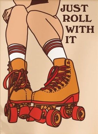 Roller Skate Illustration Vintage, Cartoon Roller Skates, Roller Skate Quotes, Quad Roller Skates Aesthetic, Roller Skating Hairstyles, Roller Derby Poster, Roller Skate Doodle, Rollerskate Drawing, Roller Skate Illustration