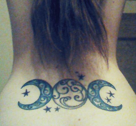 Triple moon tattoo ~ first tat <3 Three Moons Tattoo, Small Tattoos Moon, Triple Moon Tattoo, Wicca Tattoo, Artemis Tattoo, Tattoos Moon, Moon Goddesses, Three Moons, Moon Beauty