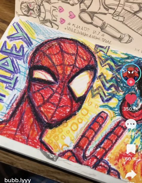 Sketchbook Pages Inspiration, Image Spiderman, Spiderman Drawing, Spiderman Art Sketch, Oil Pastel Art, Crayon Art, Sketchbook Art Journal, Arte Sketchbook, Sketchbook Pages