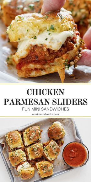 Parmesan Sliders, Mini Panini, Easy Slider Recipes, For Dinner, Mini Sandwiches, Slider Recipes, Football Food, Idee Pasto Sano, Chicken Dishes Recipes