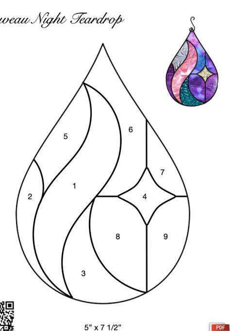 Stained Glass Art For Beginners, Stained Glass Teardrop Pattern, Stained Glass Floral Patterns, Stained Glass Window Patterns Free Printable, Small Stained Glass Projects Free Pattern, Stain Glass Templates, Tear Drop Drawing, Stained Glass Templates Free Printable, Stained Glass Panels Patterns