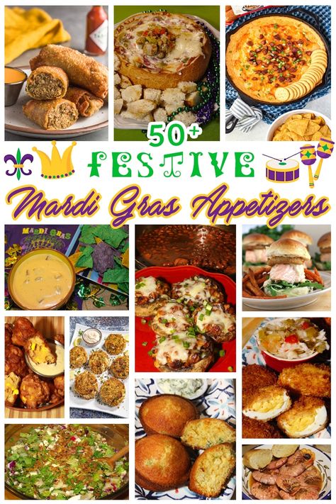 This festive roundup is filled with over 50 favorite Mardi Gras themed party appetizers. From small bites and soups to salads and dips this tasty collection of delicious recipes is perfect for celebrating at your Fat Tuesday and Mardi Gras parties! Mardi Gras Appetizers, Mardi Gras Themed Party, Mardi Gras Party Food, Chicken Spaghetti Casserole, Mardi Gras Food, Spaghetti Casserole, Chicken Spaghetti, Mardi Gras Party, Party Appetizers