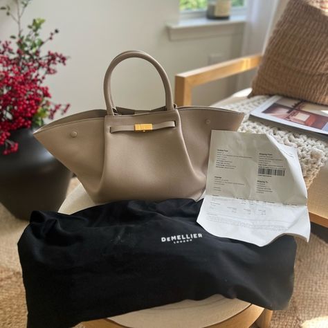 DeMellier Midi New York tote in Taupe color Demellier New York, New York Tote, Taupe Color, The Amazing, New York, Jewelry Watches, Plus Fashion, Outfit Inspo, Jeans Shoes