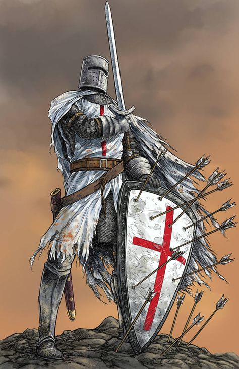 Templar Knight Tattoo, Crusader Wallpaper, Temple Knights, Best Vampire Anime, Templar Knights, Biblical Tattoos, Knight Tattoo, Medieval Artwork, Knight Templar