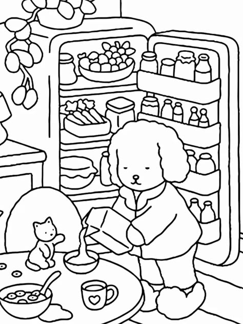 Bobbie Goods Coloring Pages with Whimsical Designs 🎨🌟 - Coloringpagesforkids.net Bobby's Goods Coloring Book, Bobbie Goods Printable, Boogie Goods Coloring Pages, Blank Bobbie Goods Coloring Pages, Transparent Coloring Pages, Cute And Cozy Coloring Pages, Bobbie Goods Coloring Pages Halloween, Coloring Pages Bobbie Goods, Cute Coloring Pages Printable