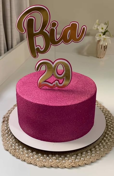 Bolo Rosa Pink Com Glitter, Glitter Tumblr, My Bday, All Pink, Pink Cake, Rosa Pink, Cute Cakes, My Birthday, Happy Birthday