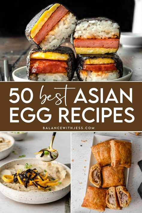 These are the 50 best and healthy Asian egg recipes using hard boiled, scrambled, poached and fried eggs. Whether you're looking for an Asian breakfast or healthy dinner idea, these easy egg recipes are simple and authentic. There's also a mix of Korean, Chinese, Vietnamese and Filipino recipes. Find these 50 Asian egg recipes and more healthy dinner ideas on the blog. Chinese Breakfast Ideas, Healthy Korean Dinner Recipes, Boiled Egg Dinner, Simple Korean Recipes, Asian Egg Recipes, Korean Breakfast Ideas, Asian Breakfast Ideas, Filipino Recipes Easy, Asian Breakfast Recipes