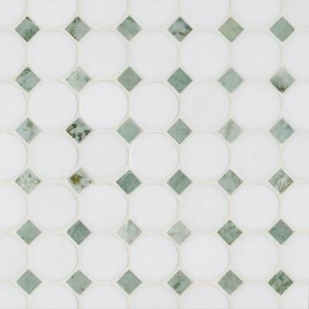 Thassos Marble | Thassos Mosaic Tiles Fun Bathroom Tile Floors, Lattice Tile Floor, Dark Green Subway Tile Kitchen, Calcutta Shower Tile, Retro Floor Tiles Kitchen, Green And Grey Tile Bathroom, White Textured Bathroom Tile, Art Deco Bathroom Floor Tile, Green Mosaic Floor Tile