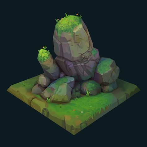 ArtStation - Rock study Stylized Rock, Rock Study, Stylized 3d, Stylized Art, Bg Design, Hand Painted Textures, 2d Game Art, Digital Texture, Hand Painted Stones