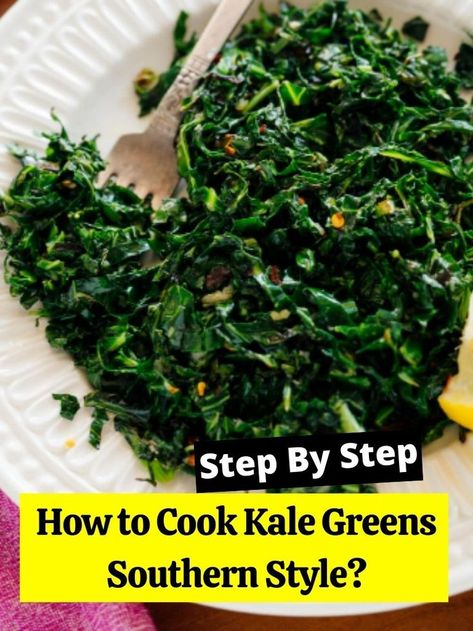 Kale Greens Recipe Southern, Kale Greens Recipe, Cooked Kale Recipes, Cooking Kale, Cook Kale, Greens Recipe Soul Food, Kale Greens, Fried Kale, Braised Kale