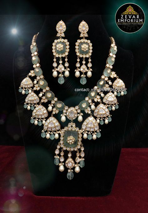 Polki Sets Uncut Diamond, Uncut Polki Necklace Set, Long Polki Necklace, Polki Sets Design, Polki Necklace Uncut Diamond, Polki Long Necklace, Diamond Polki Necklace, Diamond Polki Jewellery, Polki Diamond Necklace