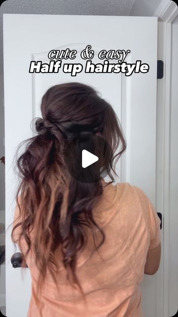 Amelia Gaerte on Instagram: "—Cute & easy half up hairstyle tutorial— 👉Save for later & follow for more 🫶  #halfuphairstyle #cutehairstyle #easyhairstyle #hairstyletutorial #quickhairstyles #hairstyleinspo #hairstylereels #hairstyleoftheday #hairstyleidea #hairtipsandtricks" Party Hair Half Up Half Down, Half Up Half Down Hair How To Tutorials, Half Up Party Hairstyles, Easy Messy Half Up Hair, Half Up Half Down Wedding Hair Step By Step, Half Up Hairstyles For Shoulder Length Hair, Simple Half Up Do, Super Easy Half Up Hairstyles, Half Up Long Hairstyles Easy