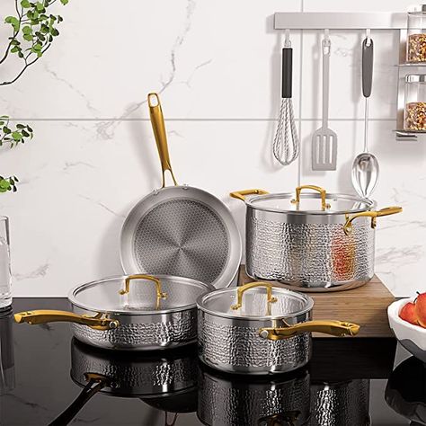 Cookware Set Stainless Steel, Copper Cookware, Stainless Steel Pot, Pots And Pans Sets, Cooking Set, Stainless Steel Cookware, Cookware Sets, Top Restaurants, Cast Iron Cookware