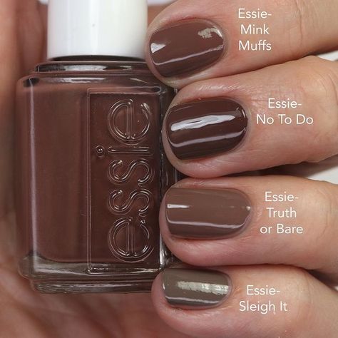 Brown Nail Colors, Brown Nail Polish, Brown Nail, Nails Nailpolish, Soft Nails, Essie Nail Polish, Essie Nail, Brown Nails, Minimalist Nails