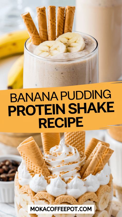 Craving dessert but want to avoid that guilty feeling afterward? Enter the Banana Pudding Protein Shake, your new go-to treat! This shake captures the essence of creamy banana pudding while sneaking in protein to keep you feeling fabulous. Who knew a shake could taste like dessert and support your fitness goals? It’s practically a miracle... Pudding Protein Shake, Banana Pudding Protein, Premier Protein Shake Recipes, Protien Shake Recipes, Fruit Protein Shakes, Creamy Banana Pudding, Premier Protein Shake, Healthy Protein Smoothies, Shakes Recipes