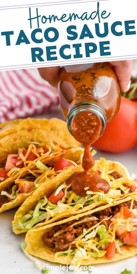 Taco Bowl Sauce, Vegan Taco Sauce, Homemade Tacos Recipe, Easy Taco Sauce, Authentic Mexican Taco Sauce, Homemade Taco Sauce Easy, Home Made Taco Sauce, Sauce For Beef Tacos, Simple Sauces