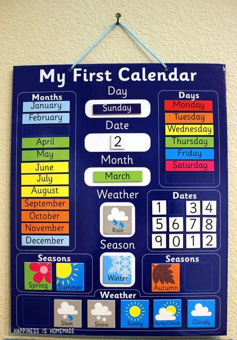 My First Calendar, Classroom Calendar, Homeschool Room, Homeschool Classroom, School Calendar, School Room, Kids Calendar, Circle Time, Preschool Learning Activities