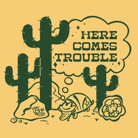 Here comes trouble 🤠🌵🏜️ Now available in link in bio! #illustrationartists #womeninillustration #digitalart Here Comes Trouble, Illustrators On Instagram, July 16, Illustration Artists, Here Comes, Color Trends, Link In Bio, Illustrator, Digital Art