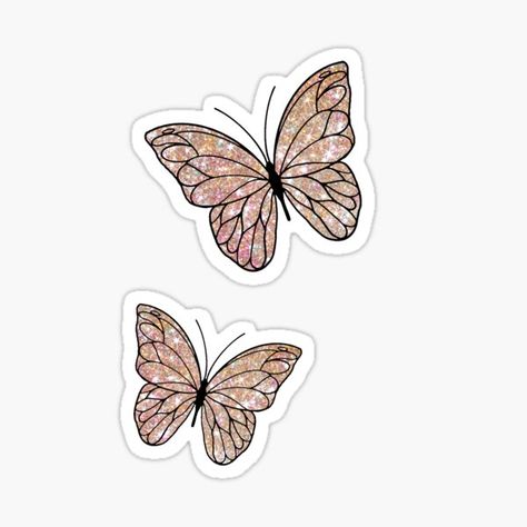 Glitter Butterflies, Happy Stickers, Stickers Cool, Rose Gold Glitter, Butterfly Design, Gold Glitter, Top Artists, Science Poster, A A