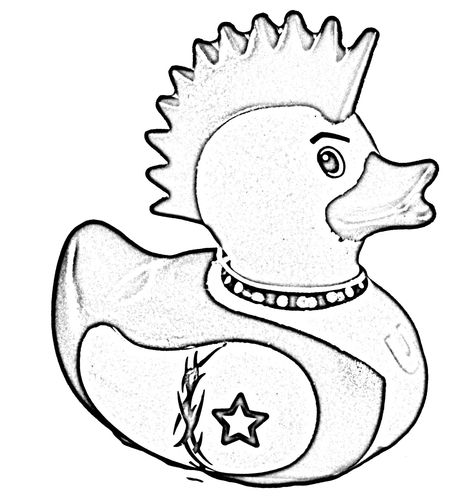 Rock Idol Rubber Ducky Coloring Page! Rubber Duck Drawing, Duck Tattoos, Duck Drawing, Best Coloring Pages, Rubber Ducks, Graffiti Drawing, Rubber Ducky, Coloring Pages For Adults, Trippy Art