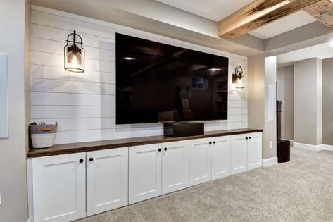 BASEMENT — Julia Zettler Design Basement Tv Rooms, Basement Decoration, Dream Basement, Built In Shelves Living Room, Basement Remodel Diy, Basement Finishing, Basement Playroom, Basement Inspiration, Basement Living Rooms