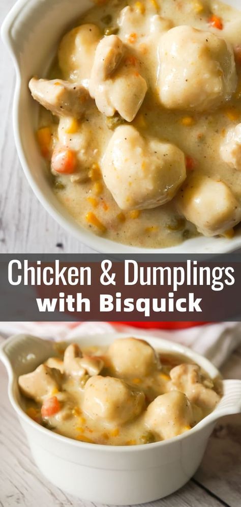 Dumplings With Bisquick, Chicken And Dumplings With Bisquick, Chicken And Bisquick, Chicken And Bisquick Dumplings, Bisquick Recipes Dinner, Bisquick Dumplings, Creamy Chicken And Dumplings, Bisquick Chicken, Chicken Carrots