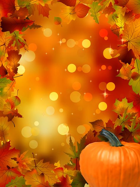 Autumn leaves and pumpkins halation background vector Autumn Leaves Wallpaper, Fall Wallpaper Aesthetic, Autumn Leaves Background, Pumpkin Wallpaper, Pumpkin Illustration, Tall Pumpkin Carving, Fall Wallpapers, Autumn Wallpaper, Tall Pumpkin