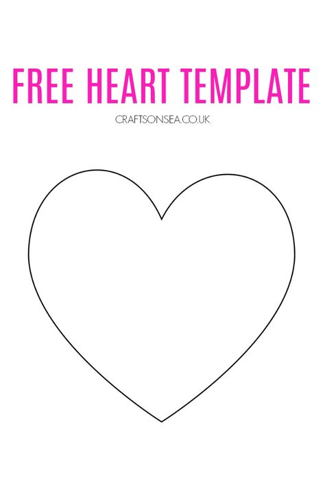 Free Heart Template - perfect for kids crafts and activities for Valentines Day #kidscrafts #kidsactivities Kids Valentines Projects, Preschool Heart Crafts, Heart Printable Free, Heart Template Printable Free, Valentines Day Crafts For Infants, Heart Crafts For Toddlers, Heart Activities For Kids, Heart Crafts For Kids, Valentine Heart Pictures