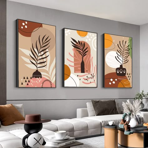 modern art print,digital download, boho art print, neutral modern wall art, set of 3, orange, beige, boho design Boho Art Projects, 3 Piece Wall Art Paintings On Canvas, 3 Set Paintings Wall Art, Boho Canvas Art, Boho Art Painting, Boho Canvas, 3 Piece Art, Wall Decor Diy, Boho Painting