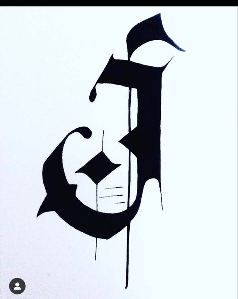 Graffiti Lettering Old English, Old English Drawing, J Tattoo Letter Ideas Men, J Old English Font, J Gothic Letter, J Art Letter, Old English J Tattoo, J Graffiti Letter J, J Letter Tattoo Design