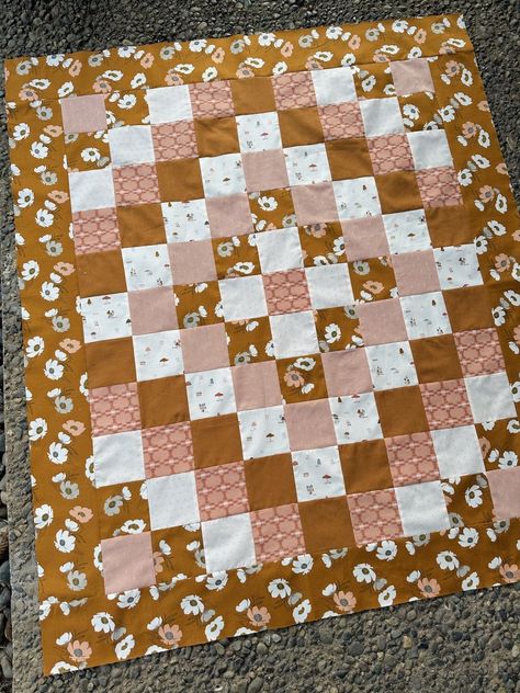 Baby Boho Quilt Kit - PREORDER Baby Quilt Color Schemes, Scrappy Baby Quilts, Baby Quilt Ideas Gender Neutral, Free Baby Quilt Patterns Easy, Baby Quilt Patterns Easy Free Simple, Simple Baby Quilt Patterns, Boho Quilt Pattern, Baby Quilt Patterns Free, Easy Quilt Patterns Free