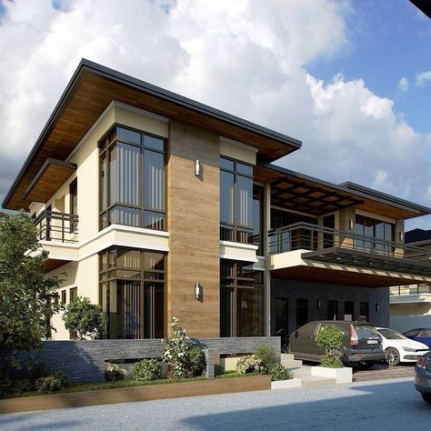 ► 999+ Best Exterior Design Ideas #exterior #homedecor – HomeDec Modern Filipino House, Filipino House, Philippines House Design, Philippine Houses, Asian House, Modern Tropical House, Tropical House Design, 2 Storey House Design, Modern Villa Design