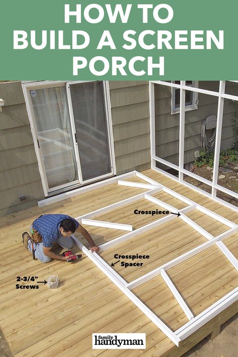 How To Build A Porch, Decorating Porch, Screened In Porch Diy, Screened Porch Designs, Living Pool, Screened In Deck, Building A Porch, Screen Porch, Screened In Patio