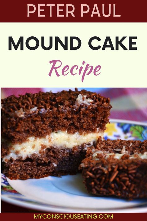 I take pride in baking the Peter Paul Mound Cake, with its luscious coconut filling and rich chocolate layers. It's a dessert that's as indulgent as it is delightful to present! #PeterPaulMoundCakeRecipe #CoconutCake Chocolate Cake Coconut, Christmas Desert Recipes, Cake Ingredients List, Mounds Cake, Pumpkin Healthy, Cake Funfetti, Christmas Desert, Cake Recipes Chocolate, Easy Desert