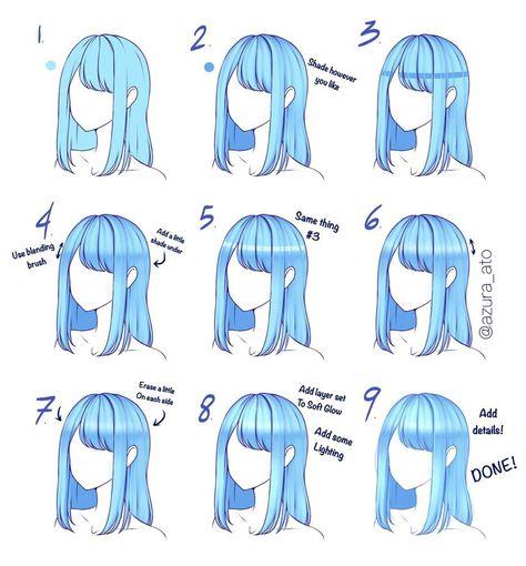 How To Draw Anime, Drawing Hair Tutorial, Manga Hair, Anime Tutorial, How To Shade, Hair Drawing, Draw Anime, How To Draw Anime Hair, Coloring Tutorial