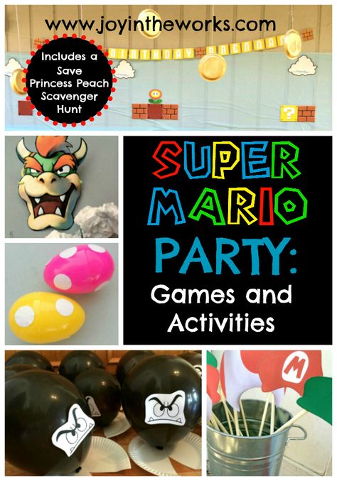 Having a Super Mario Party? Check out these Super Mario party games and activities to help host a fun party! Super Mario Party Games, Mario Birthday Party Games, Mario Bday Party, Mario Kart Birthday, Super Mario Brothers Party, Mario Party Ideas, Mario Party Games, Mario Brothers Birthday Party, Princess Peach Party