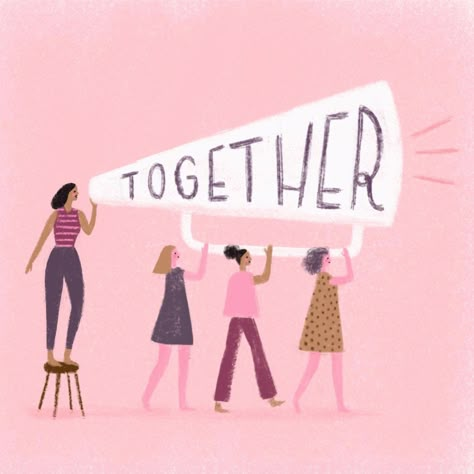 Yesterday was International Women's Day and it is only appropriate that this week's inspiration post goes out to all the lovely ladies who are slaying every damn day.  image via Aura Lewis  #women #together #encourage #stand #illustration Women Empowerment Art, Empowerment Art, Feminism Art, Frida Art, Women Day, Girls Support Girls, Future Is Female, Women Power, Grl Pwr