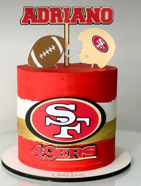 San Francisco Cake Ideas, 49er Cake Ideas, Nfl Cake Ideas, Nfl Football Cake, Uga Cake, San Francisco 49ers Cake, 49ers Birthday Party, 49ers Birthday, Nfl Cake