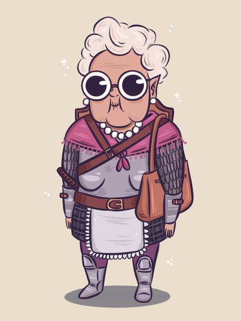 Dnd Grandma, Old Halfling, Granny Game, Dnd Halfling, Gnome Dnd, Mom Characters, Dungeon Master Screen, Chaotic Good, Dnd Npc