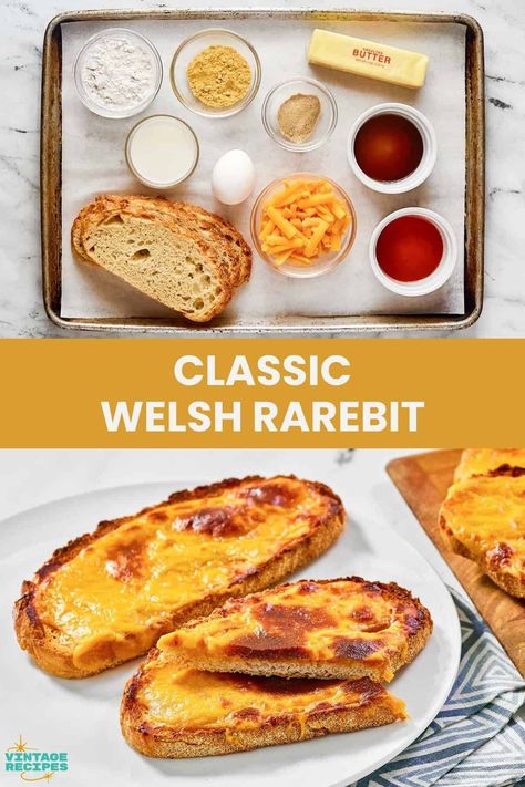 Relive simpler times with Welsh Rarebit! A cherished classic, this heartwarming dish is toast covered with a creamy cheese sauce and broiled to perfection. Every bite offers a delightful mix of comforting flavors. Traditional Welsh Rarebit is a staple for many and a reminiscent treat for others. Get the easy recipe and find out how to make the best Welsh Rarebit for lunch or dinner. Welsh Rabbit Recipe Cheese Sauce, Rarebit Recipe Cheese Sauce, Welsh Rarebit Recipe Traditional, Traditional Welsh Recipes, Welsh Rarebit Recipe, Rarebit Recipe, Welch Rarebit, Welsh Recipes Traditional, Welsh Food