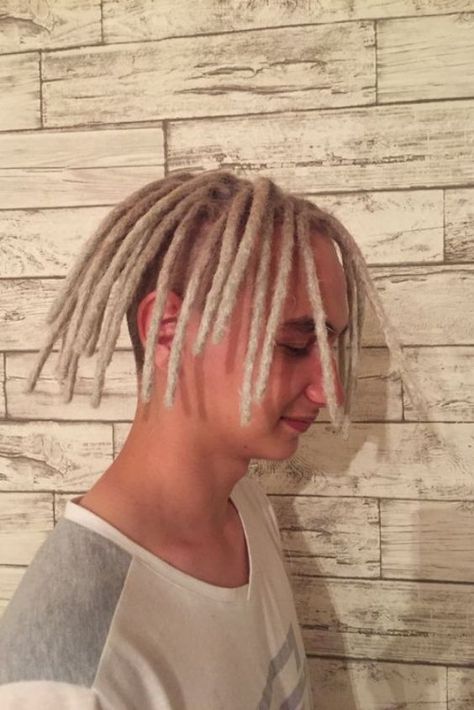 Top 25 Blonde Hairstyles For Men To Ignite Your Cool Style Straight Blonde Hairstyles Men, White Guy With Dreads, Blond Dreads Men, White Dreads Men, Free Forms Hair Boys, White Guy Dreads, White People With Braids, White People With Dreads, White Boy Braids