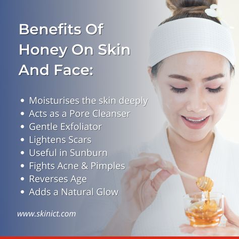 Honey can help control the appearance of wrinkles and fine lines on the face. Honey has many skin enriching properties that bring the skin to its healthy best. #honey #naturalingredient #healthyskin #healthyskincare #healthyskintips #healthyskinhealthyyou #healthyskinmonth #healthyskinadvice Honey On Face Benefits, Honey Benefits For Skin, Honey On Face, Affordable Skin Care Routine, Diy Scrubs, Homemade Skincare, Honey Beauty, Lighten Scars, Honey Skin