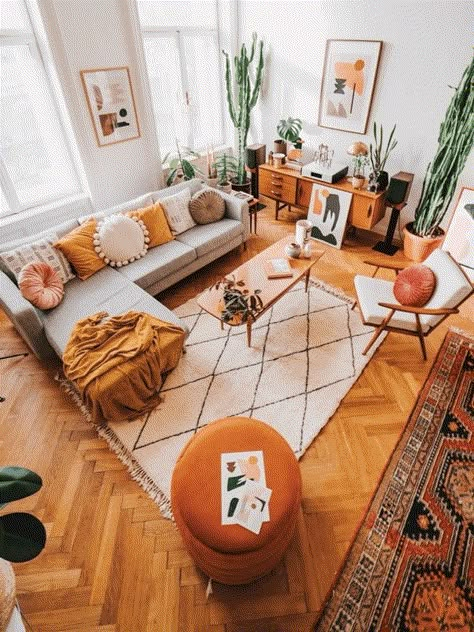 Orange Wood Floors With Cream Rugs, Teak Flooring Living Room, Orange Wooden Floor Living Room, Orange Hardwood Floors Living Rooms, Orange Wood Floor Living Room, Tone Down Orange Wood, Orange Wood Floor, Orange Hardwood Floors, Living Room Wood Floor