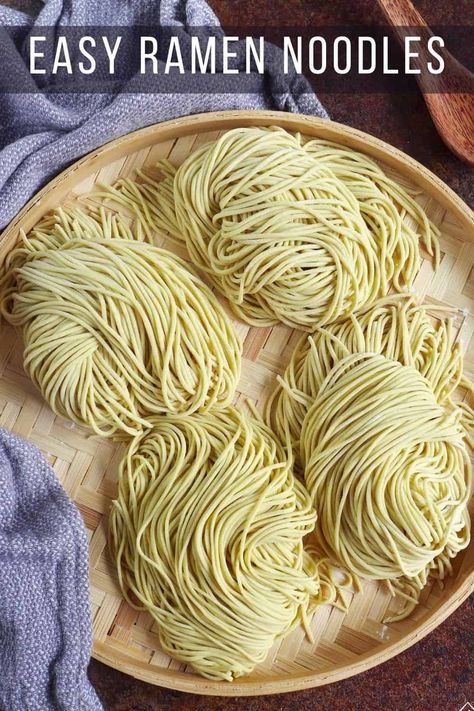 Home Made Ramen Noodles, Homemade Ramen Noodles, Noodle Recipes Homemade, Easy Ramen, Homemade Pasta Recipe, Asian Noodle Recipes, Homemade Ramen, Noodles Ramen, Authentic Chinese Recipes