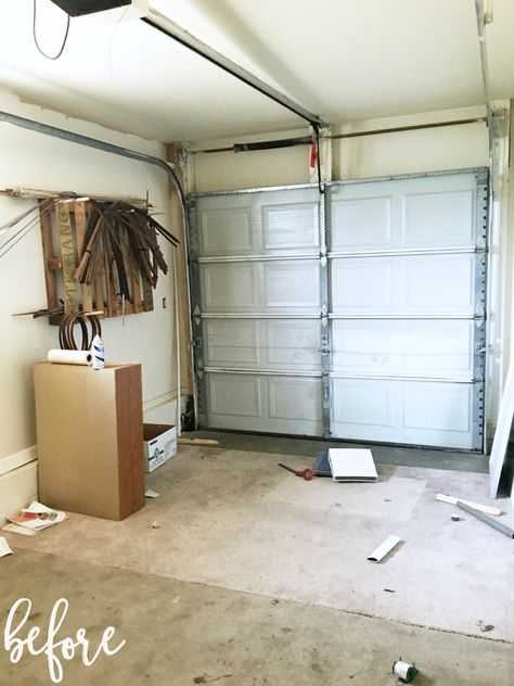 You won't believe the"AFTER" of this garage to office renovation! I'm obsessed with the @quickstepfloors White Wash Oak Planks from this makeover! #roomUP Fireplace Remodel Diy, Boys Space Room, Office Conversion, Bonus Room Office, Vibrant Office, Garage To Living Space, Workbench Plans Diy, Garage Renovation, White Washed Oak