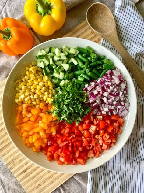 Healthy Rainbow Salad Recipe: Bursting with Flavor and Nutrients | Foodtalk Salad Components, Gluten And Dairy Free Recipes, Rainbow Salad, Side Salads, Simple Dressing, Fermentation Recipes, Closet Renovation, Fussy Eaters, Refreshing Salad