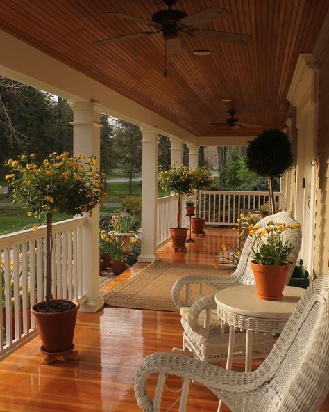 Wrap Around Porch Cottage, Small House Ideas On A Budget Diy Projects, Small Country Home Decor, Cottage Home With Porch, Pioneer House Interior, Back Porch Aesthetic, Cottage Core Front Porch, Big Porch House, Cottage With Porch